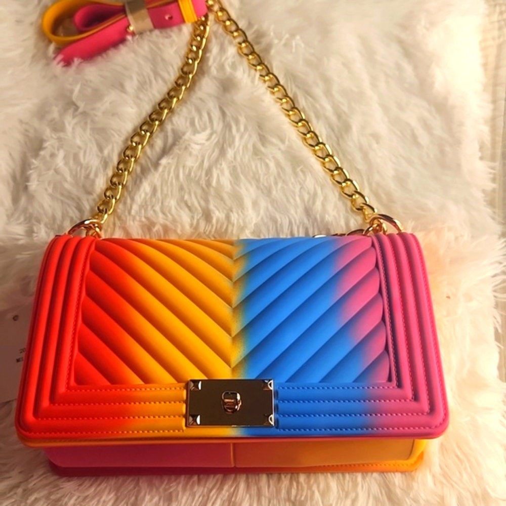Multi Color Rectangular Shoulder Bag